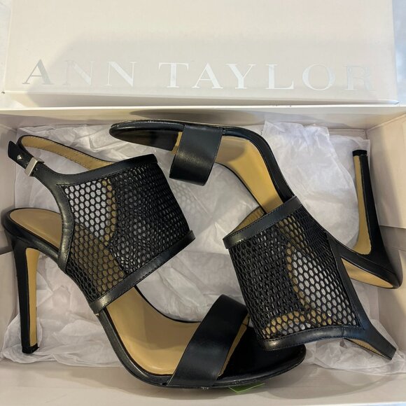 Ann Taylor "Leigh" Mesh Slingback Black Sandals - Size 10M - Picture 15 of 15